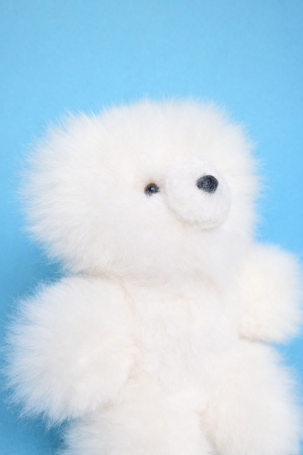 Witte Teddybeer in Baby Alpaca – Handgemaakt uit Peru