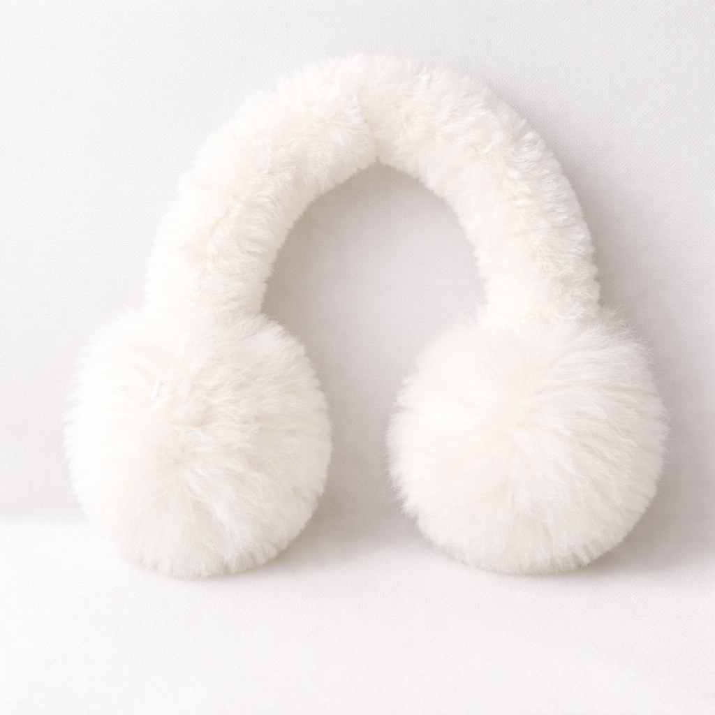 Oorwarmers Sneeuwwit – Baby Alpaca, Handgemaakt