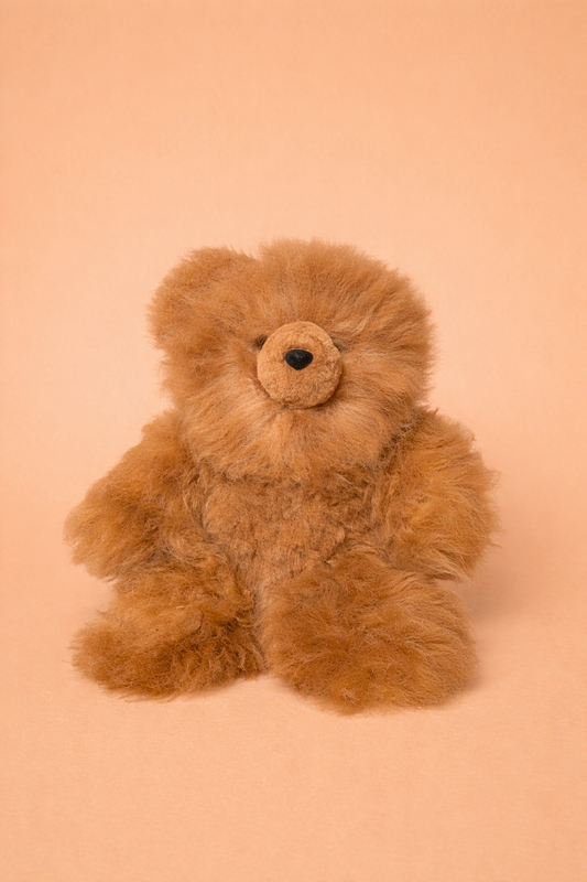 Camel Teddybeer in Baby Alpaca – Handgemaakt uit Peru