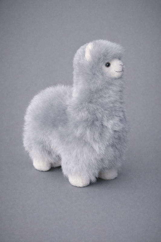 Grijze Alpaca Knuffel – Handgemaakt uit Peru