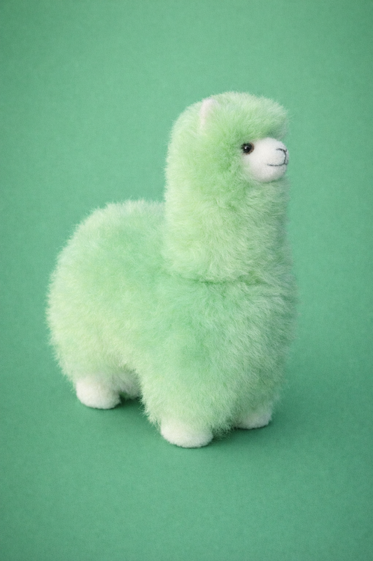 Limoengroene Alpaca Knuffel – Handgemaakt uit Peru