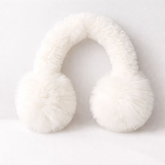 Oorwarmers Sneeuwwit – Baby Alpaca, Handgemaakt