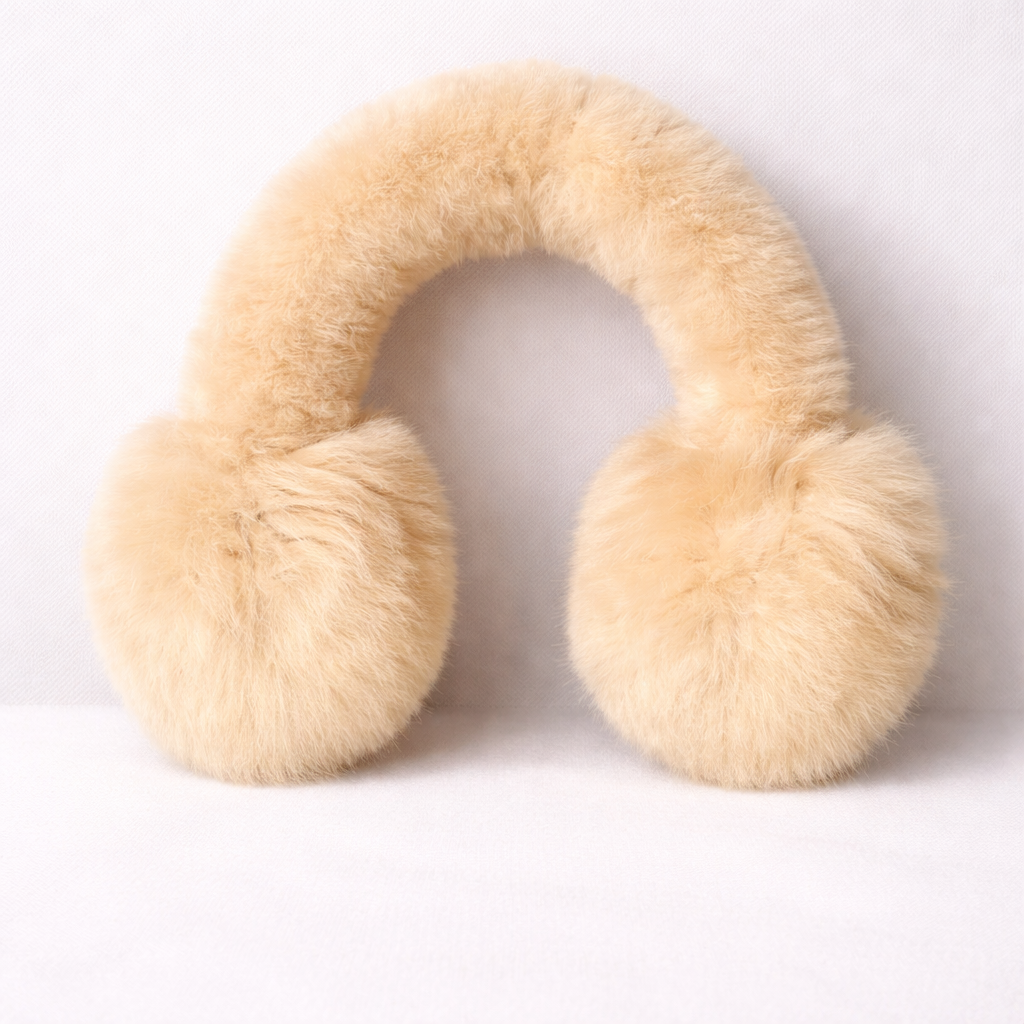 Oorwarmers Caramel – Baby Alpaca, Handgemaakt