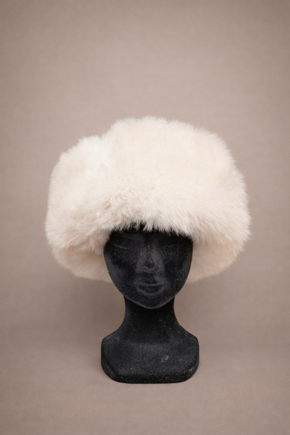 Crème Russische Muts – Baby Alpaca, Handgemaakt